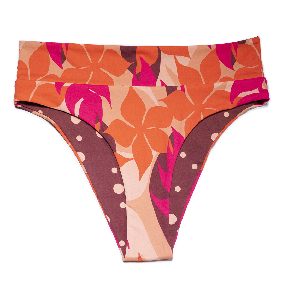 Haleiwa Banded High Waist Moderate Bikini Bottom