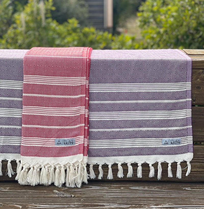 Premium Turkish Blanket Towel - PLAY SALTY 