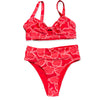 CORAL HIBISCUS "Reversible" Red Hibiscus HiWaist Bikini Bottom - PLAY SALTY 