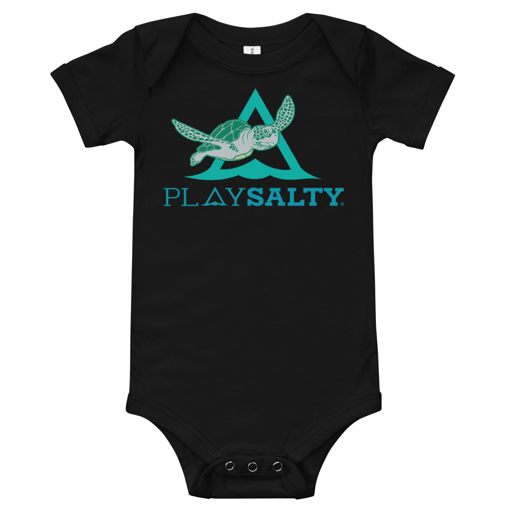 SAVE THE TURTLES Eco-Friendly, Unisex Baby Onesie - PLAY SALTY 