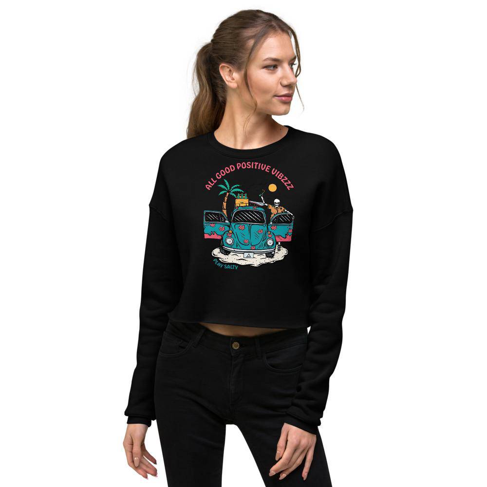 POSITIVE VIBZZZ Crop Fleece - PLAY SALTY 