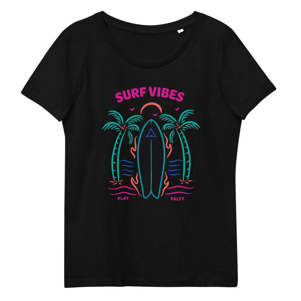 SURF VIBES Organic Form Fitted Tee - PLAY SALTY 