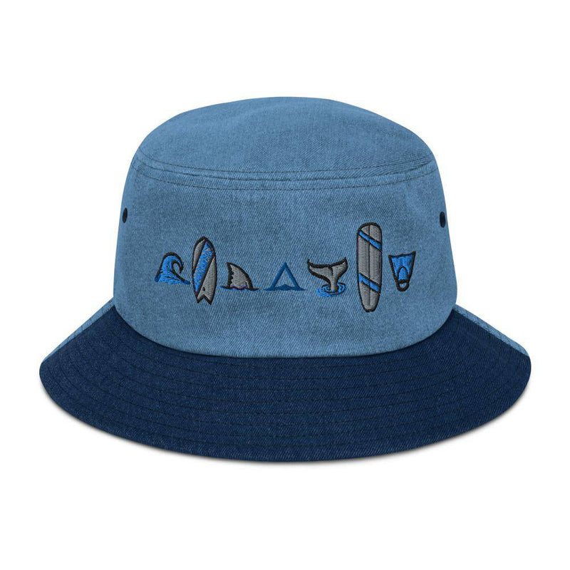 OCEAN LOVERS Denim Bucket Hat - PLAY SALTY 