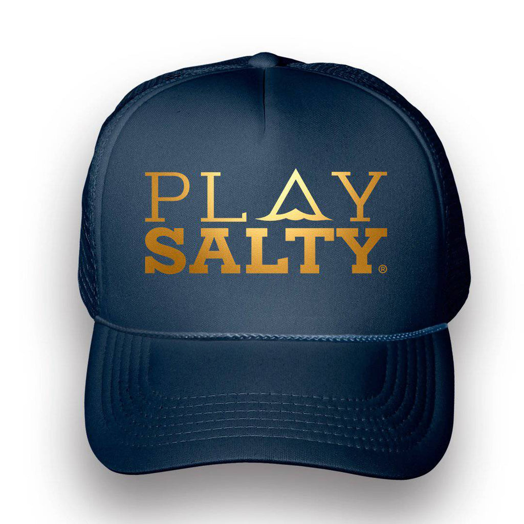 5 Panel Gold Foil Trucker Hat (USE CODE: PLAYSALTY50) - PLAY SALTY 
