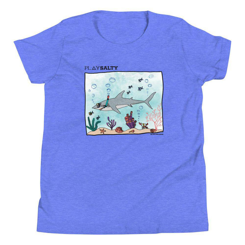 SHARK DIVER Youth Unisex, Eco-Friendly Tee - PLAY SALTY 