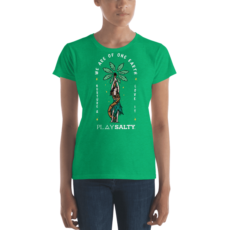 WE ARE OF ONE EARTH Eco Form Fit Tee - PLAY SALTY 
