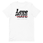 LOVE over HATE, Eco Unisex Tee - PLAY SALTY 