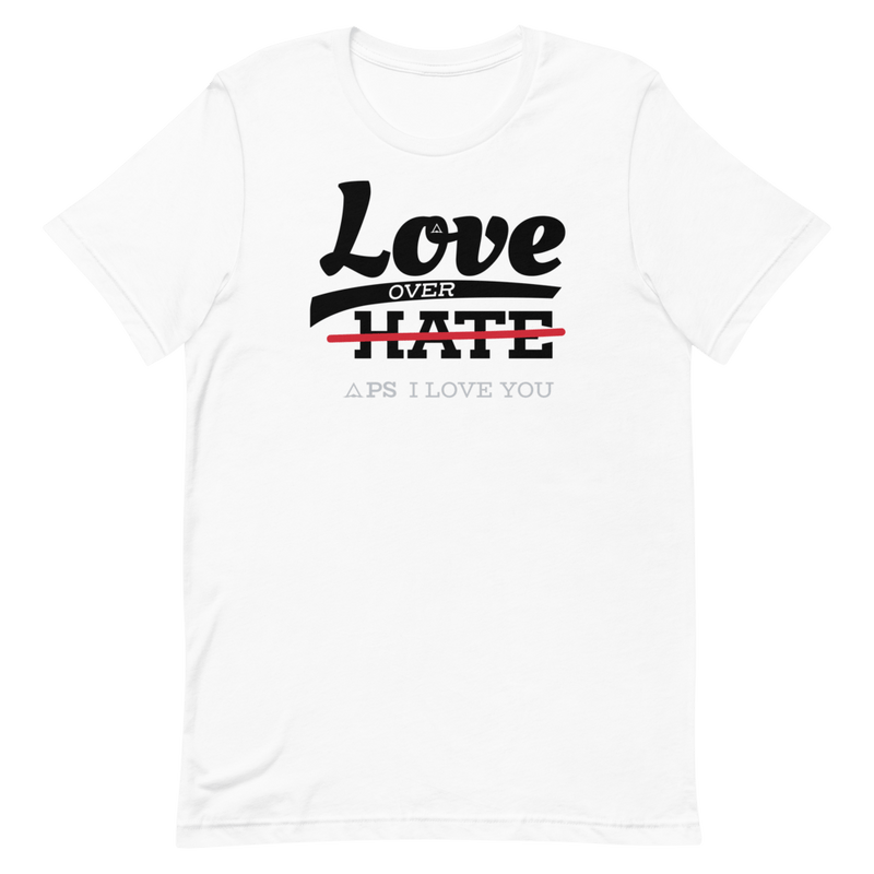 LOVE over HATE, Eco Unisex Tee - PLAY SALTY 