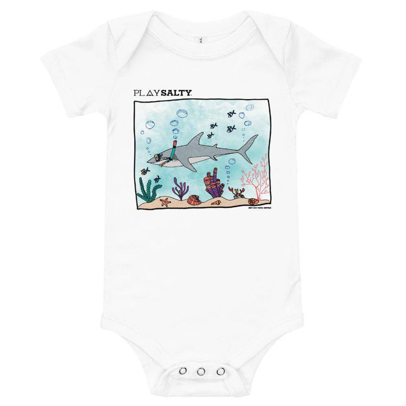 Shark Dive Eco Baby Onesie - PLAY SALTY 