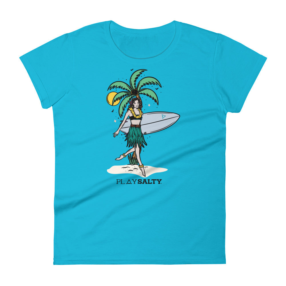 HULA SURF GIRL Classic Fit Tee - PLAY SALTY 